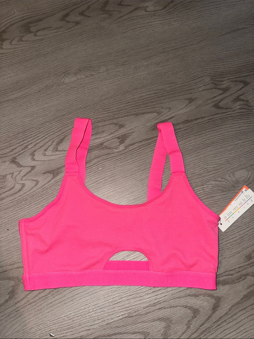 Women's Hot Pink Ribbed Crop Bralette